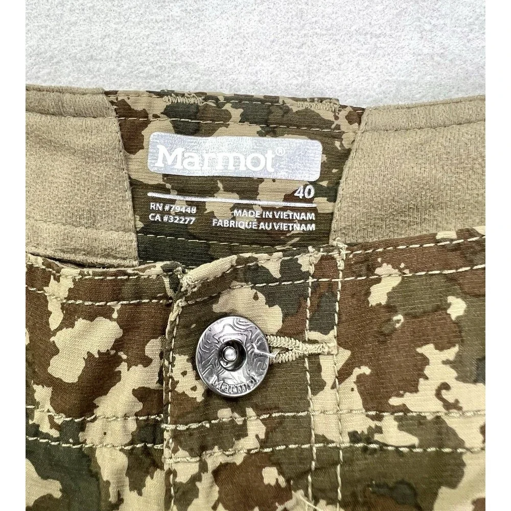 Lot of 2 Marmot Outdoor Hiking Casual Shorts Stretch Camo Cargo Mens Size 40